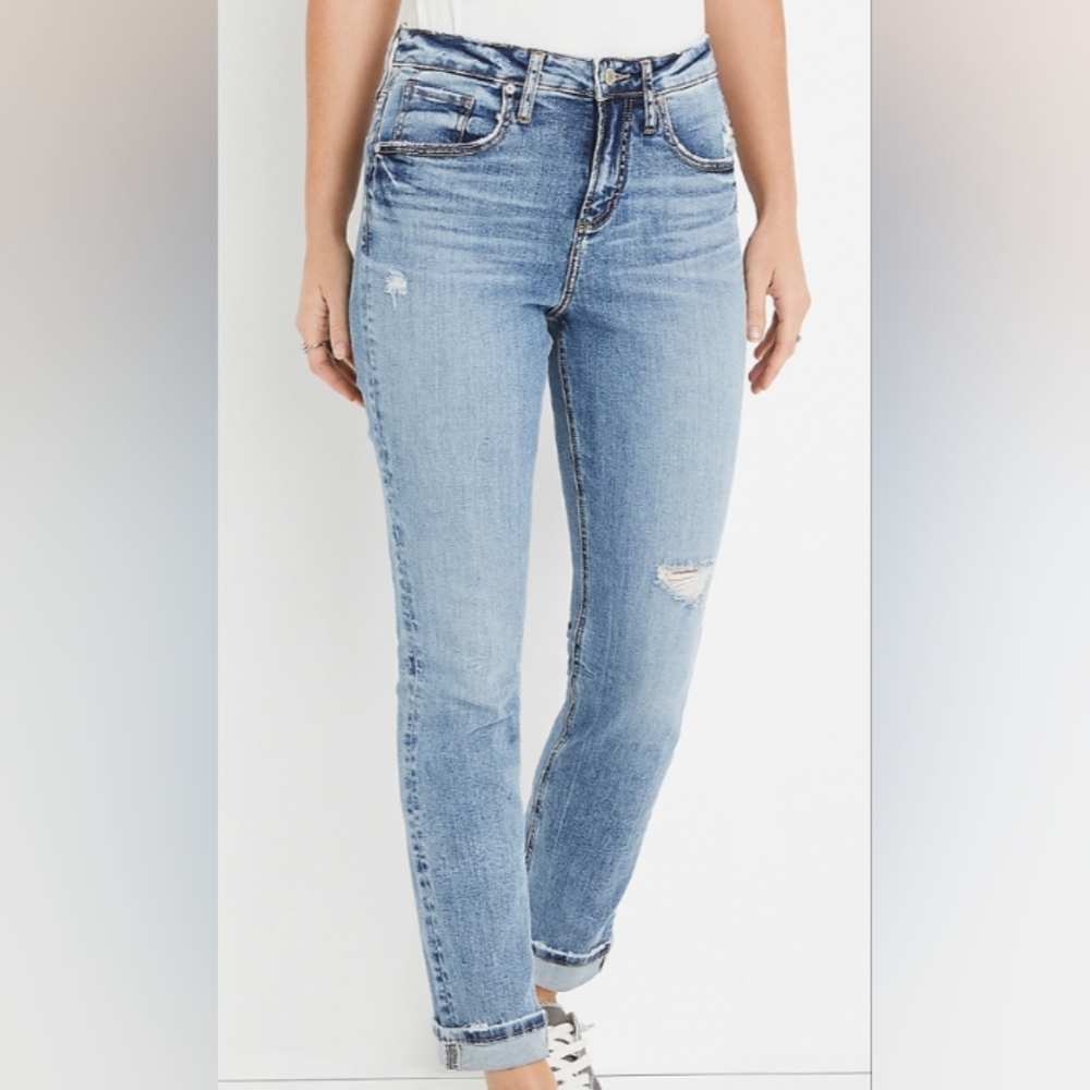 Beau Boyfriend Mid-Rise Ripped Jean